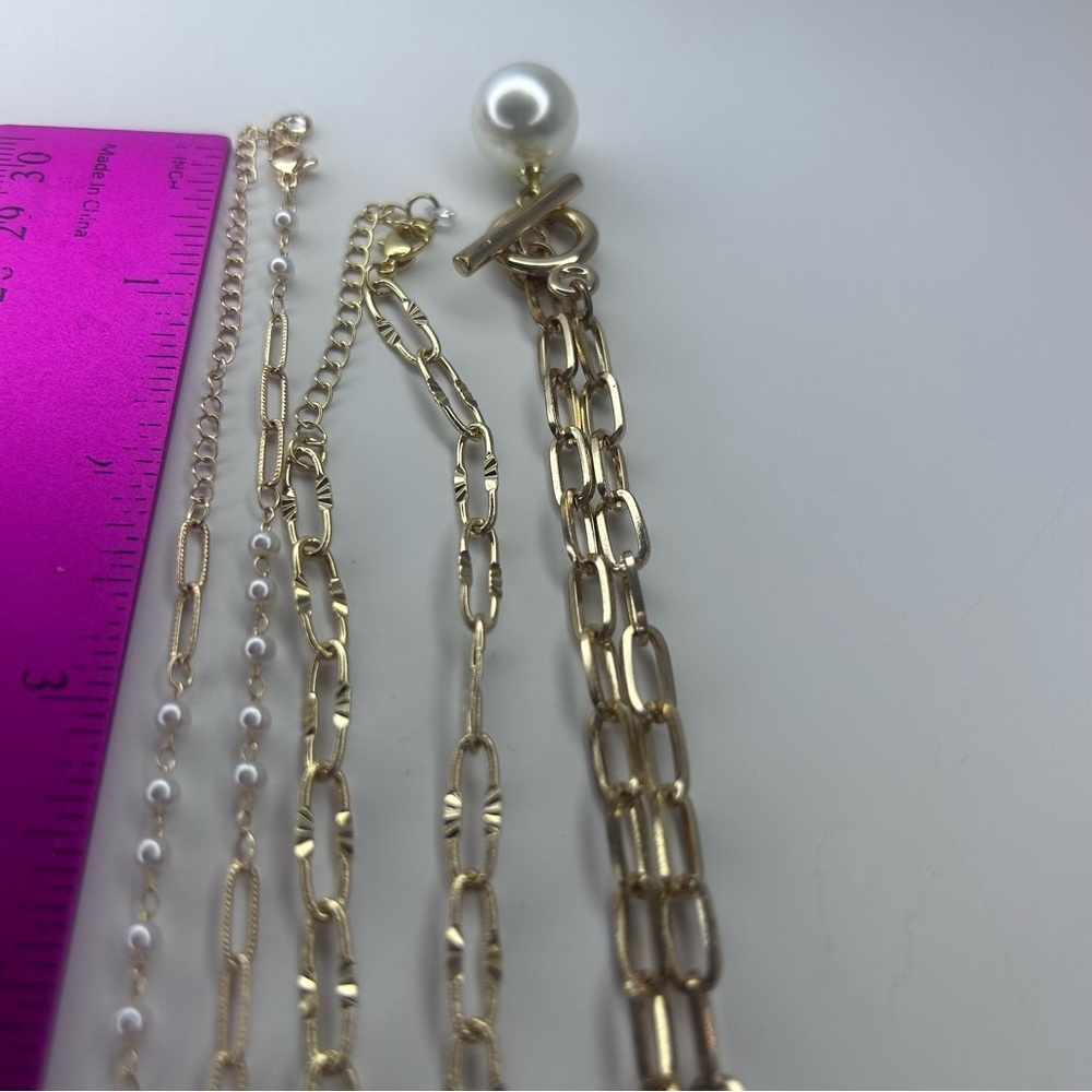 Elegant Gold Layered Necklace - Picture 9 of 11